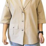 مانتو لنین یقه انگلیسی تابستانه فری سایز