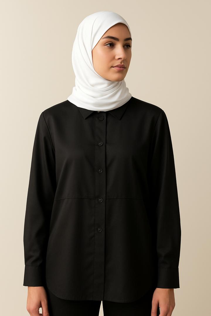 شومیز زنانه بلند مشکی