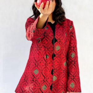 کت مخمل سوزن دوزی قرمز